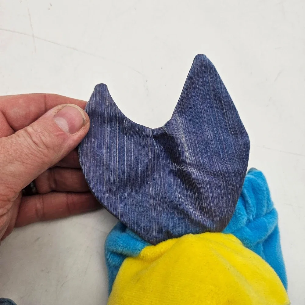 Caltoy Fish Hand Puppet Plush Blue Yellow Stripes Fins Soft Toy Kids Play